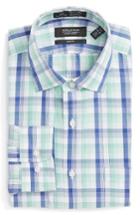Men's Nordstrom Men's Shop Smartcare(tm) Trim Fit Plaid Dress Shirt .5 32/33 - Green