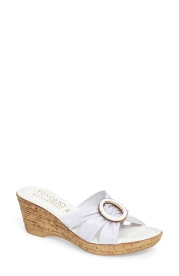 Women's Tuscany By Easy Street Conca Wedge Slide .5 M - White