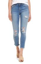 Women's Slink Jeans Frayed Hem Ankle Jeans - Blue
