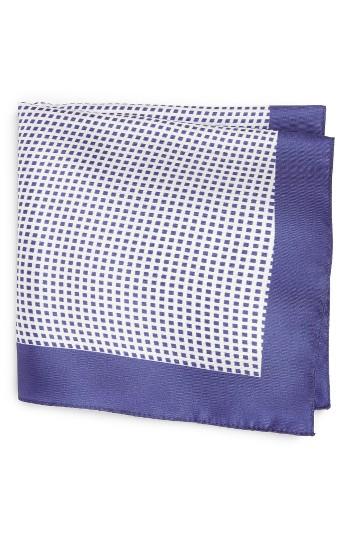 Men's Boss Check Silk Pocket Square
