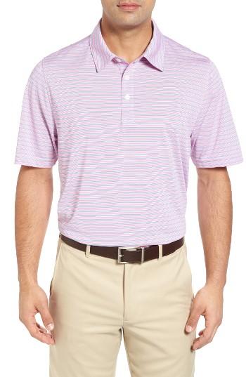 Men's Cutter & Buck Denny Stripe Drytec Moisture Wicking Polo