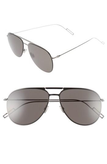 Men's Dior Homme 59mm Aviator Sunglasses - Palladium Black