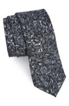 Men's The Tie Bar Bracken Blossom Silk Tie, Size - Black