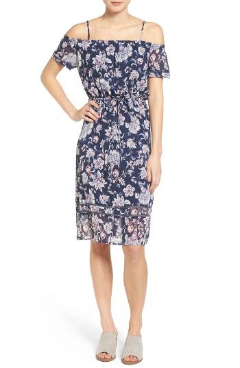 Women's Lucky Brand Drawstring Waist Cold Shoulder Dress