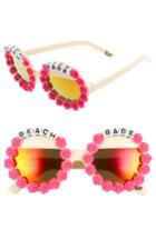 Women's Rad + Refined Beach Babe Round Sunglasses - Cream/ Hot Pink