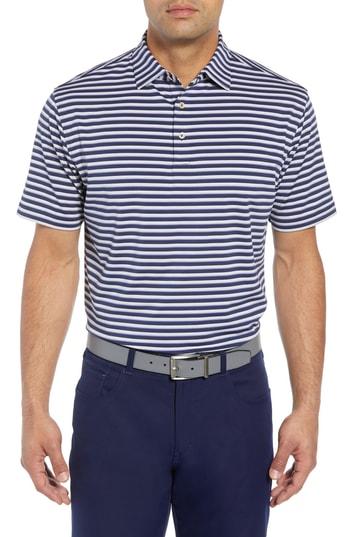 Men's Peter Millar Camelot Stripe Stretch Jersey Polo - Blue