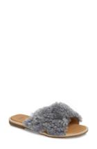 Women's Ugg Joni Genuine Shearling Slide Sandal M - Grey