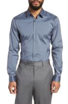 Men's Boss Llan Slim Fit Stretch Dress Shirt - Grey