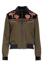 Women's The Kooples Contrast Embroidery Bomber Jacket