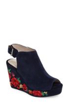 Women's Kenneth Cole New York Olani Embroidered Wedge Sandal M - Blue