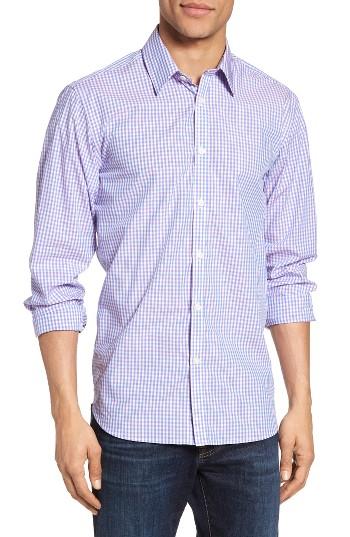 Men's Jeremy Argyle Fitted Check Sport Shirt, Size - Pink