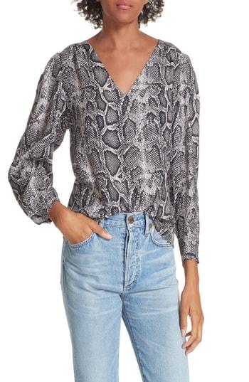 Women's Rebecca Taylor Snake Print Top - Grey