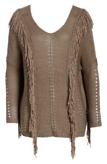 Women's Lira Clothing Enya Fringe Sweater - Brown