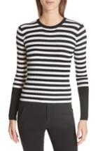 Women's Atm Anthony Thomas Melillo Stripe Rib Merino Wool Sweater - Black