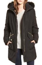 Women's Calvien Klein Hooded Down Parka With Removable Faux Fur Collar