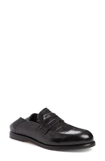 Women's Loewe Croc Embossed Convertible Loafer Eu - Black