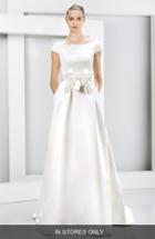 Women's Jesus Peiro Bow Detail Cap Sleeve Mikado Satin Dress