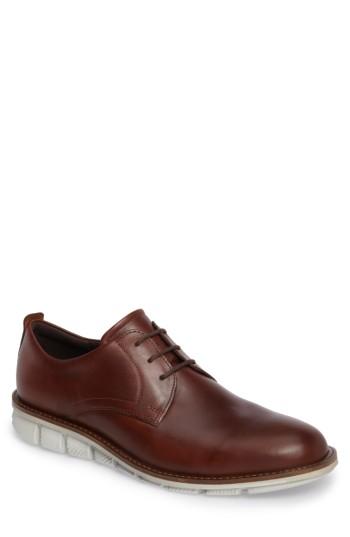 Men's Ecco 'jeremy Hybrid' Plain Toe Derby -8.5us / 42eu - Brown