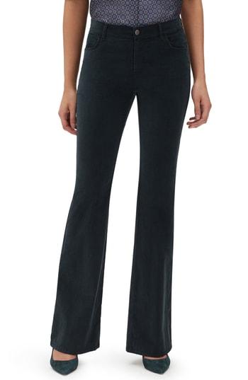 Women's Lafayette 148 New York Flare Leg Corduroy Pants - Green