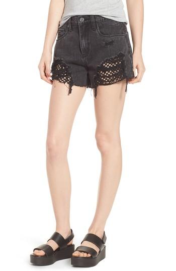 Women's Blanknyc The Barrow High Waist Ripped Denim Shorts - Black