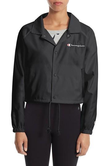 Women's Champion Crop Coach's Jacket - Black