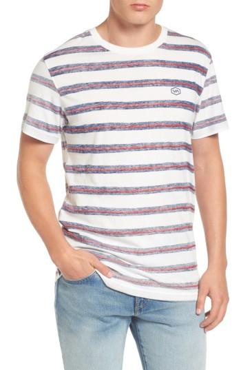 Men's Rvca Warped Stripe T-shirt - White
