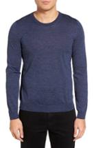 Men's Boss Leno-b Crewneck Wool Sweater - Blue
