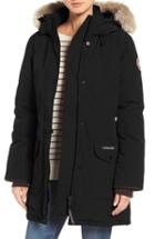 Petite Women's Canada Goose Trillium Fusion Fit Hooded Parka With Genuine Coyote Fur Trim P (14-16p) - Black