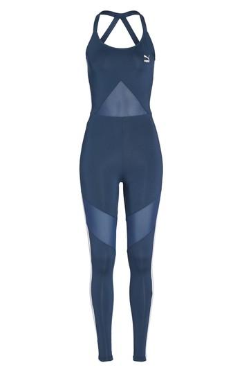 Women's Puma Archive T7 Unitard, Size - Blue