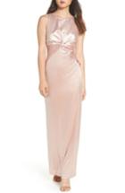 Women's Adrianna Papell Twist Front Velvet Gown - Pink