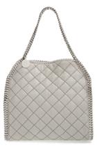 Stella Mccartney 'small Falabella' Quilted Faux Leather Tote - Grey