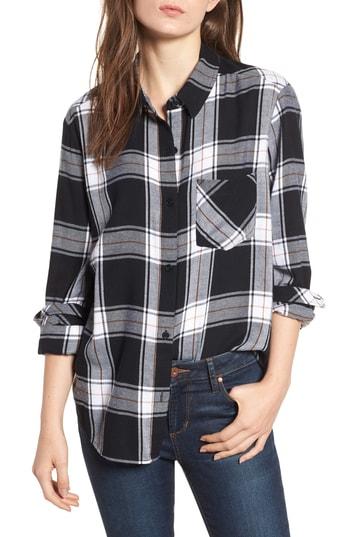 Women's Bp. Plaid Shirt - Black