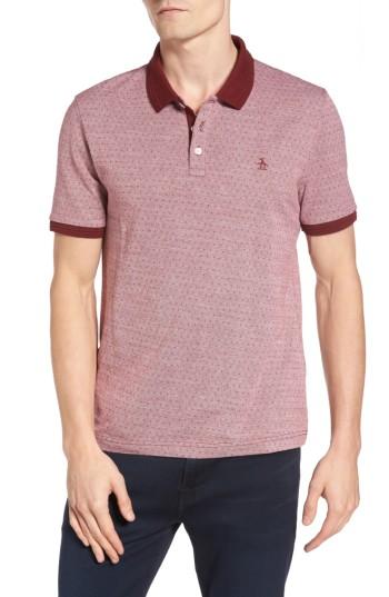 Men's Original Penguin Bird's Eye Dobby Polo, Size - Red