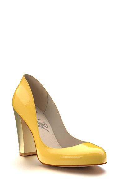Women's Shoes Of Prey Block Heel Pump .5us / 40.5eu B - Yellow