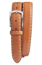 Men's Torino Belts Calfskin Leather Belt - Saddle