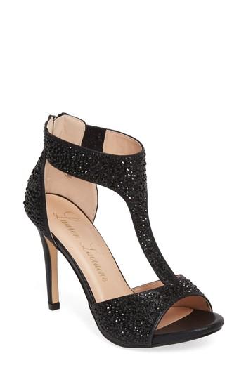Women's Lauren Lorraine Ina Crystal Embellished Sandal .5 M - Black