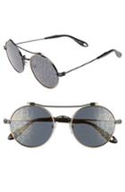 Men's Givenchy 53mm Round Aviator Sunglasses - Black Gold/ Gold