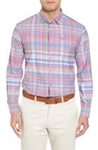 Men's Tommy Bahama Mangrove Madras Fit Sport Shirt, Size Small - Pink