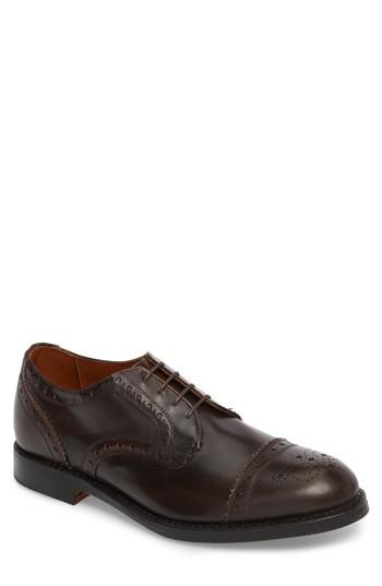 Men's Allen Edmonds Whitney Medallion Toe Derby .5 D - Brown