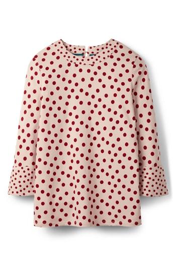 Women's Boden High Neck Flare Cuff Top - Pink