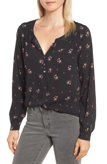 Women's Velvet By Graham & Spencer Floral Challis Blouse - Black