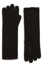 Women's Allsaints Rolled Edge Gloves, Size - Black