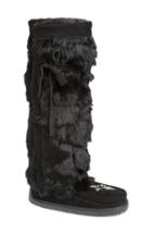Women's Manitobah Mukluks Genuine Rabbit Fur Wrap Boot, Size 5 M - Black