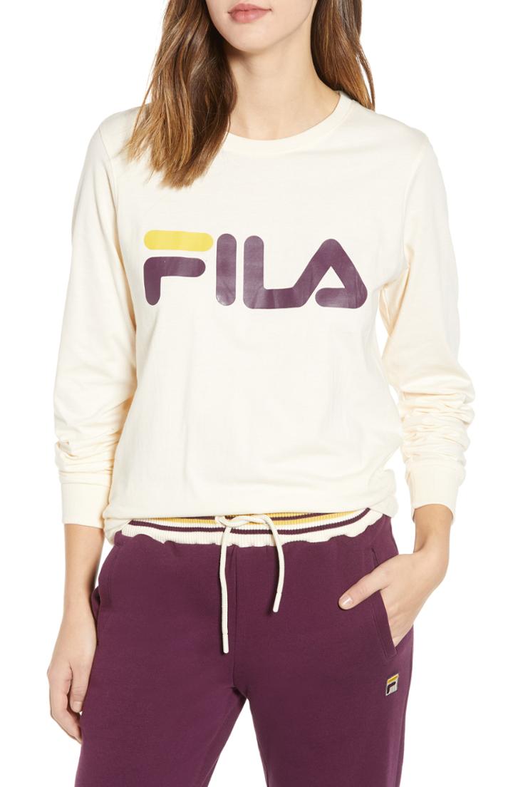 Women's Fila Luz Logo Tee - Beige