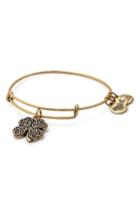 Women's Alex And Ani Four-leaf Clover Adjustable Wire Bangle