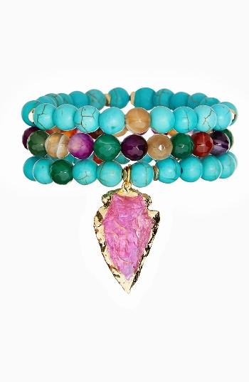 Women's Panacea Beaded Stone Stacked Stretch Bracelet