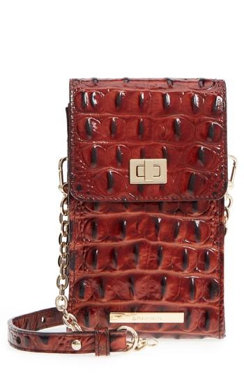 Women's Brahmin Madison Leather Smartphone Crossbody Bag - Brown
