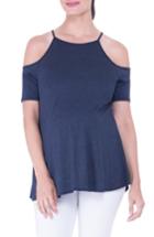 Women's Olian Open Shoulder Maternity Top - Blue