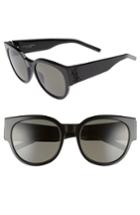 Women's Saint Laurent Sl M19 54mm Cat Eye Sunglasses - Black