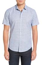 Men's Zachary Prell Tamburini Trim Fit Plaid Sport Shirt - Blue